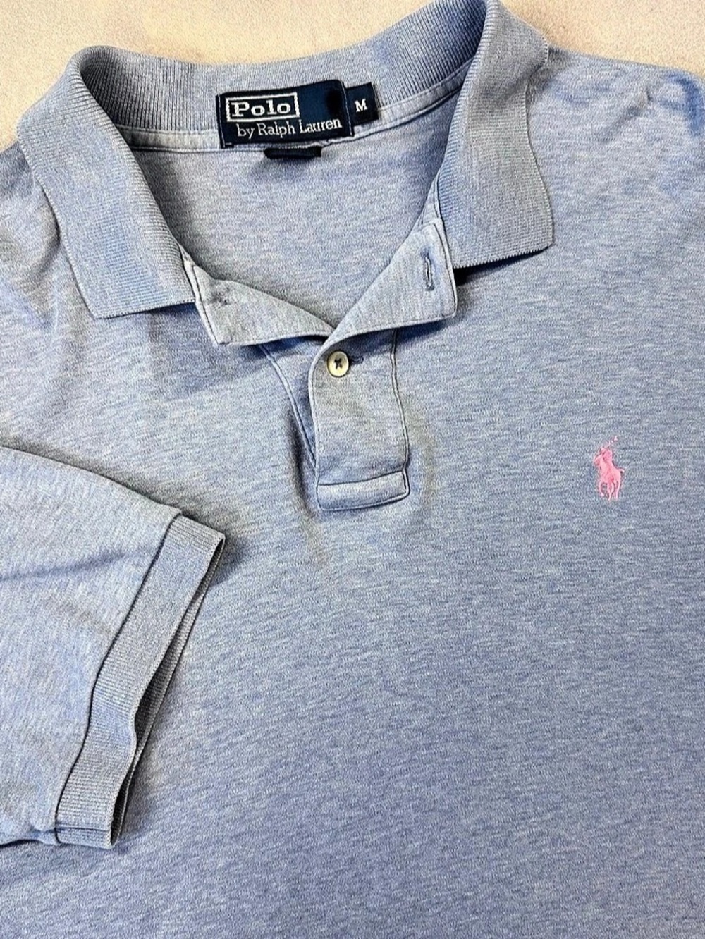 Polo Ralph Lauren Polo Mens Size Medium Light Blue Short Sleeve Pony Logo